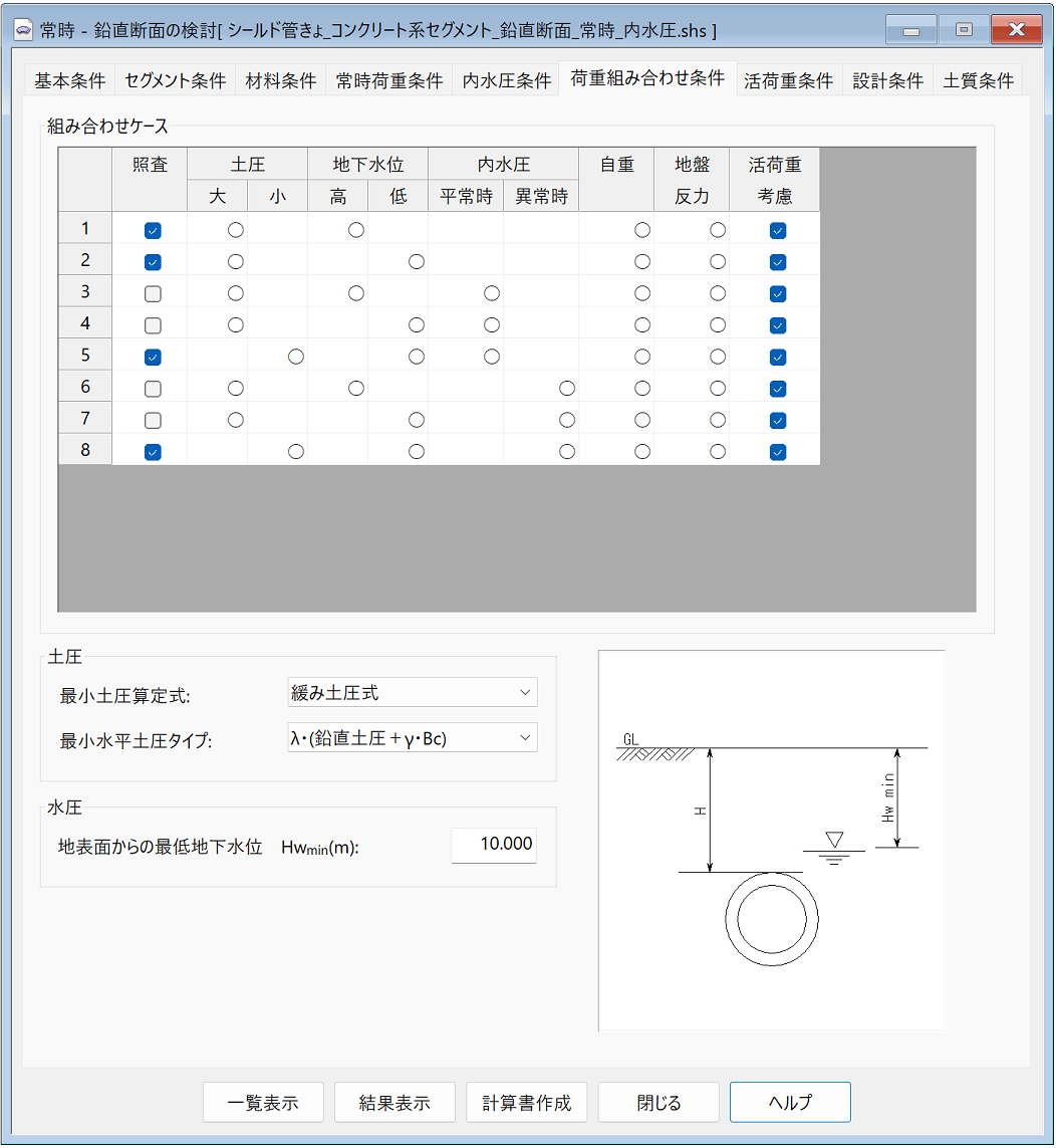 内水圧_荷重組み合わせ